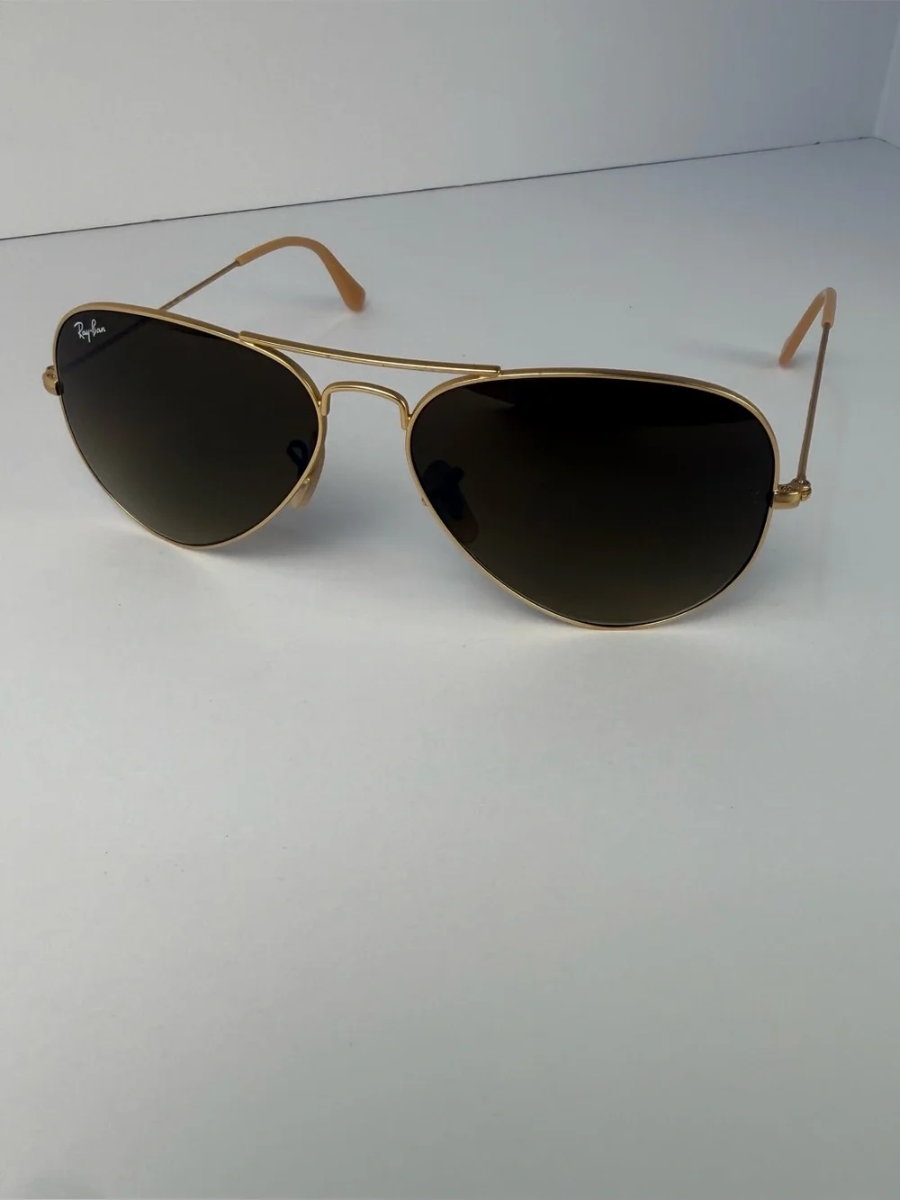 Ray-Ban 3035 Matte Gold Aviator Large Sunglasses with Brown Gradient Lenses 58